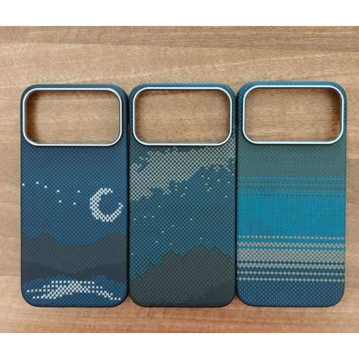 Husă pentru telefon, husa din fibră de Kevlar, rezistentă la șocuri, anti-alunecare, colorată Blue Sunrise, pentru Apple iPhone 17 Pro
