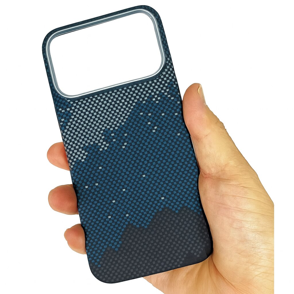 Husă pentru telefon, husa din fibră de Kevlar, rezistentă la șocuri, anti-alunecare, colorată Blue Sunrise, pentru Apple iPhone 17 Pro