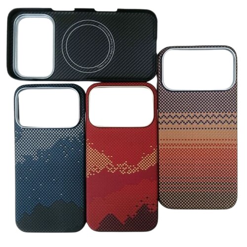 Husă pentru telefon, husa din fibră de Kevlar, rezistentă la șocuri, anti-alunecare, colorată Blue Sunrise, pentru Apple iPhone 17 Pro