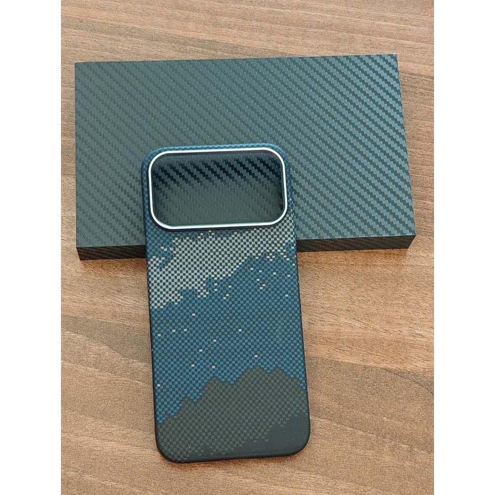 Husă pentru telefon, husa din fibră de Kevlar, rezistentă la șocuri, anti-alunecare, colorată Blue Sunrise, pentru Apple iPhone 17 Pro