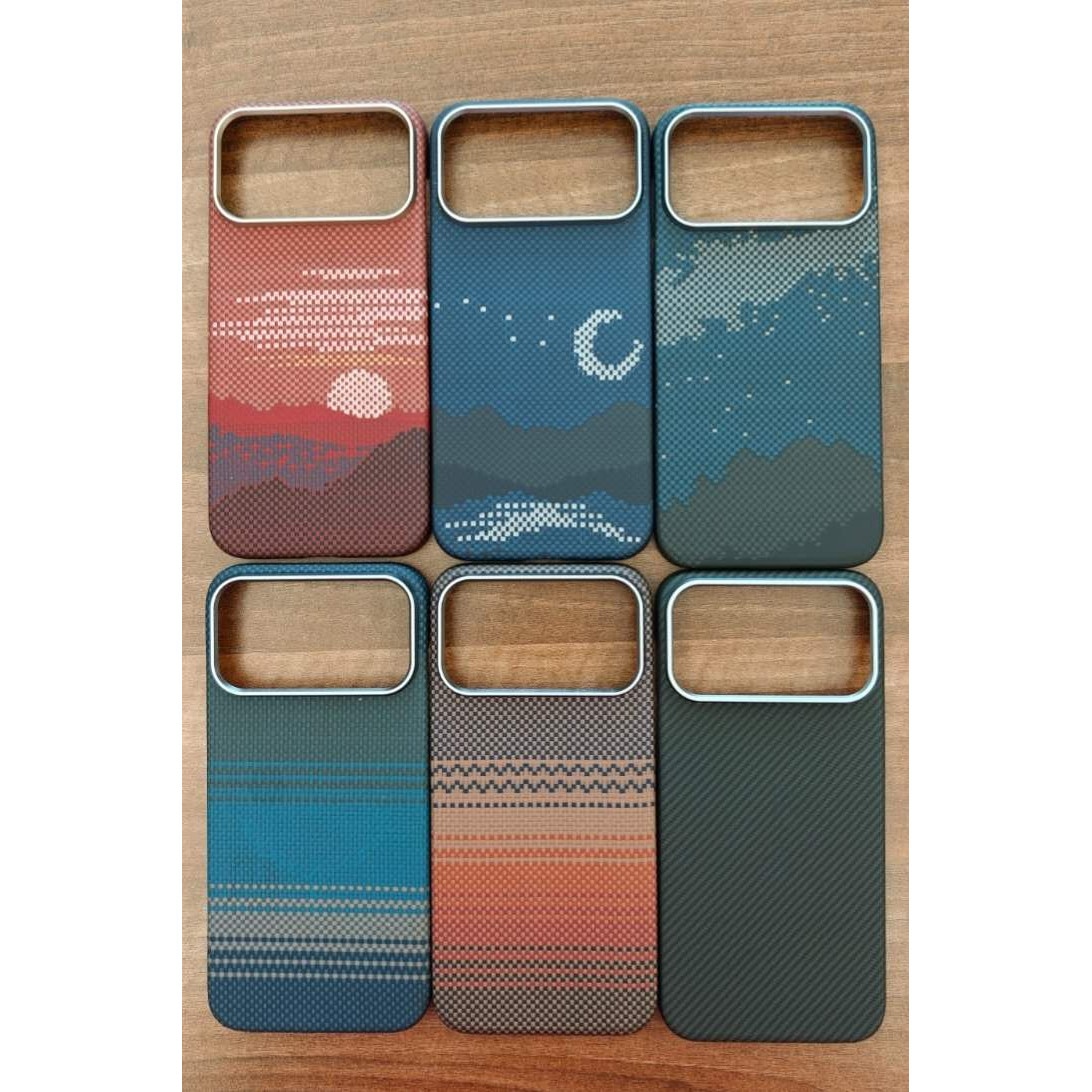 Husă pentru telefon, husa din fibră de Kevlar, rezistentă la șocuri, anti-alunecare, colorată Blue Sunrise, pentru Apple iPhone 17 Pro