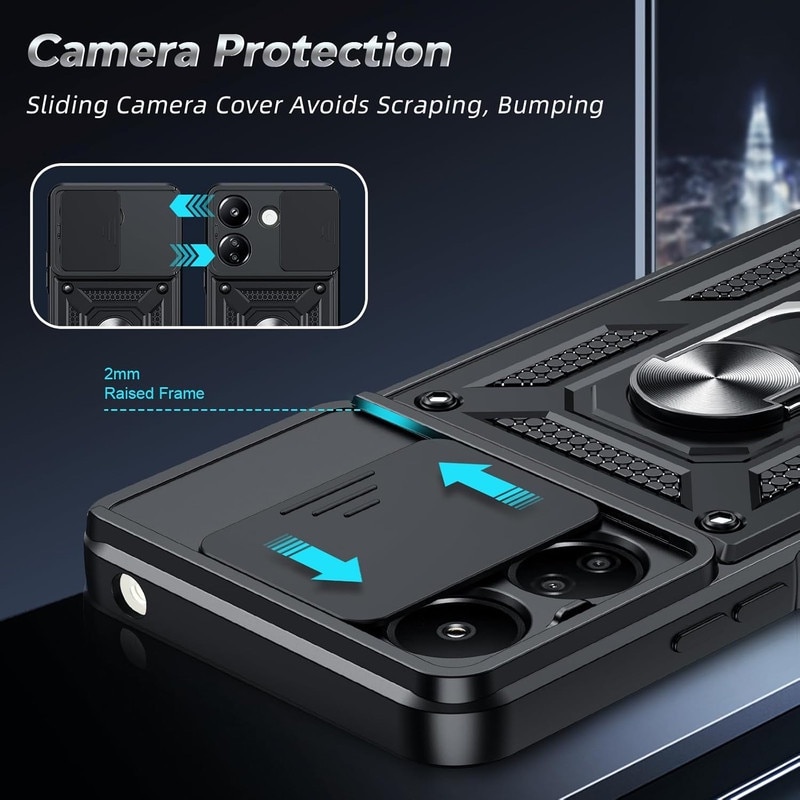 Set husa protectie telefon/2 folii protectie ecran, TPU, Pentru Xiaomi Redmi A2, Negru