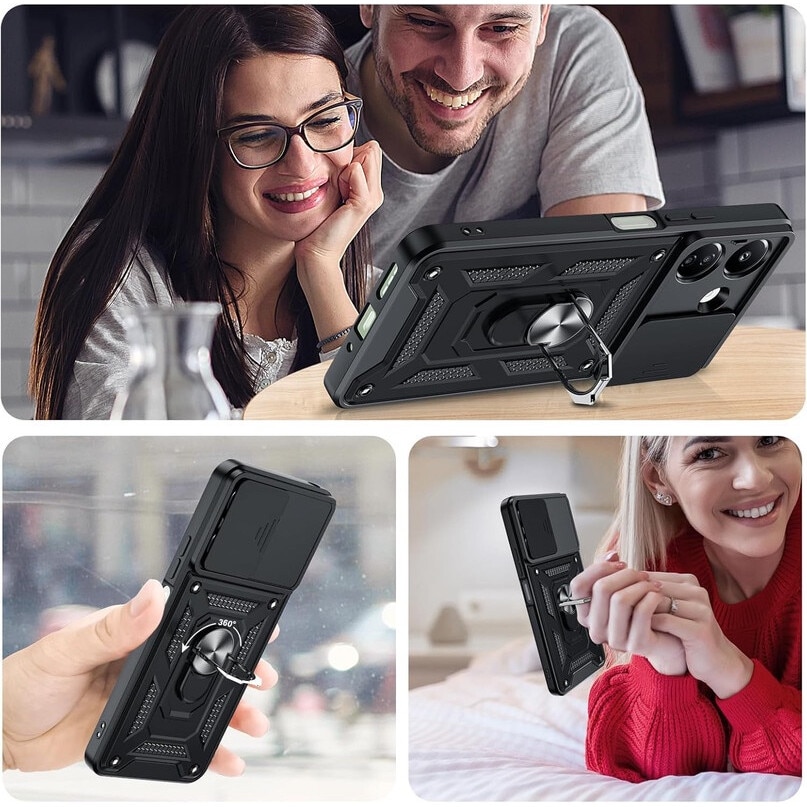 Set husa protectie telefon/2 folii protectie ecran, TPU, Pentru Xiaomi Redmi A2, Negru