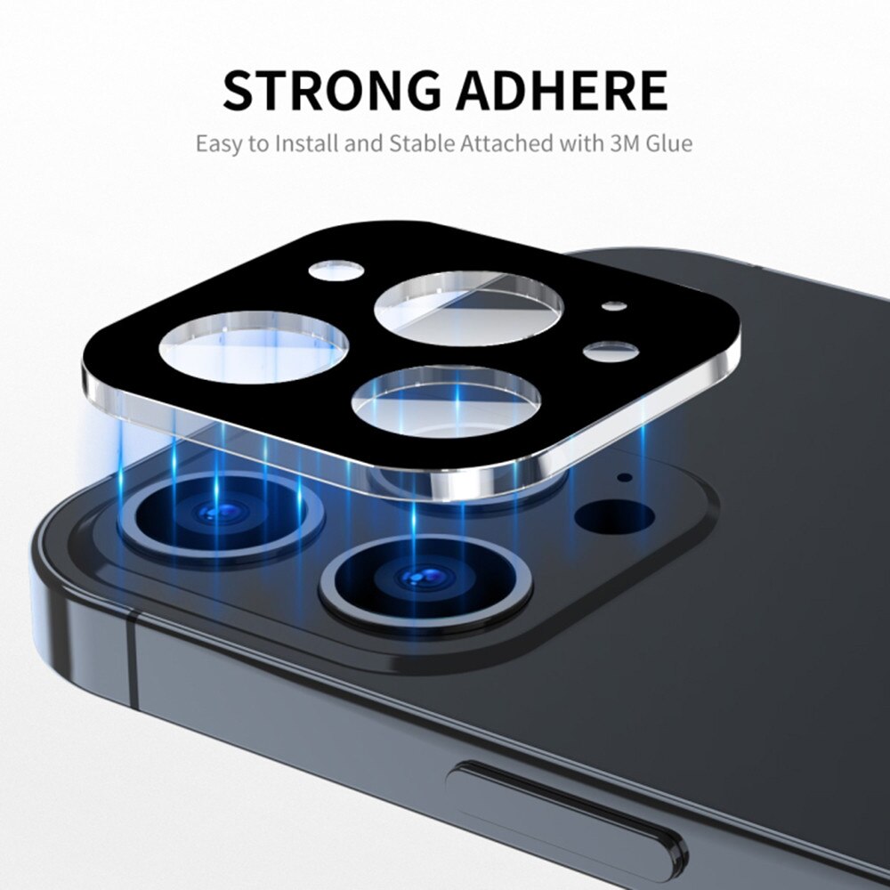 Folie de protectie camera pentru iPhone 17 Pro Max din sticla securizata, Full Cover, Rezistenta 9H, Anti-Zgarieturi, montare usoara - negru