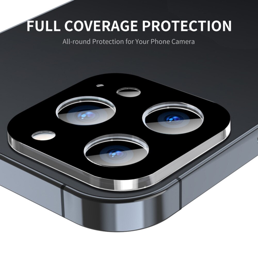 Folie de protectie camera pentru iPhone 17 Pro Max din sticla securizata, Full Cover, Rezistenta 9H, Anti-Zgarieturi, montare usoara - negru