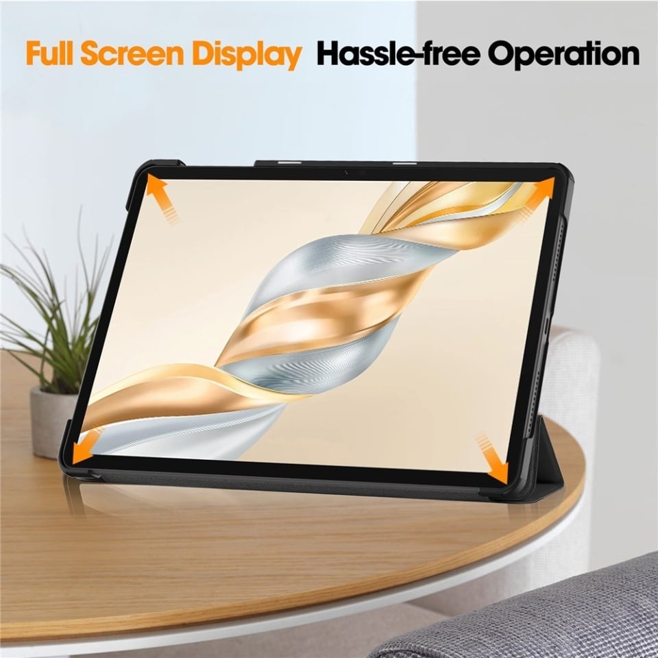 Husa tableta pentru Honor Pad X9a / X9 / X8 Pro / X9 Pro, SKYDDAR INNOVATION, cu suport Multi-Unghi si functie Sleep/Wake, FoldPro, Roz, set cu sticker