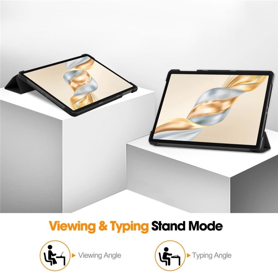 Husa tableta pentru Honor Pad X9a / X9 / X8 Pro / X9 Pro, SKYDDAR INNOVATION, cu suport Multi-Unghi si functie Sleep/Wake, FoldPro, Roz, set cu sticker