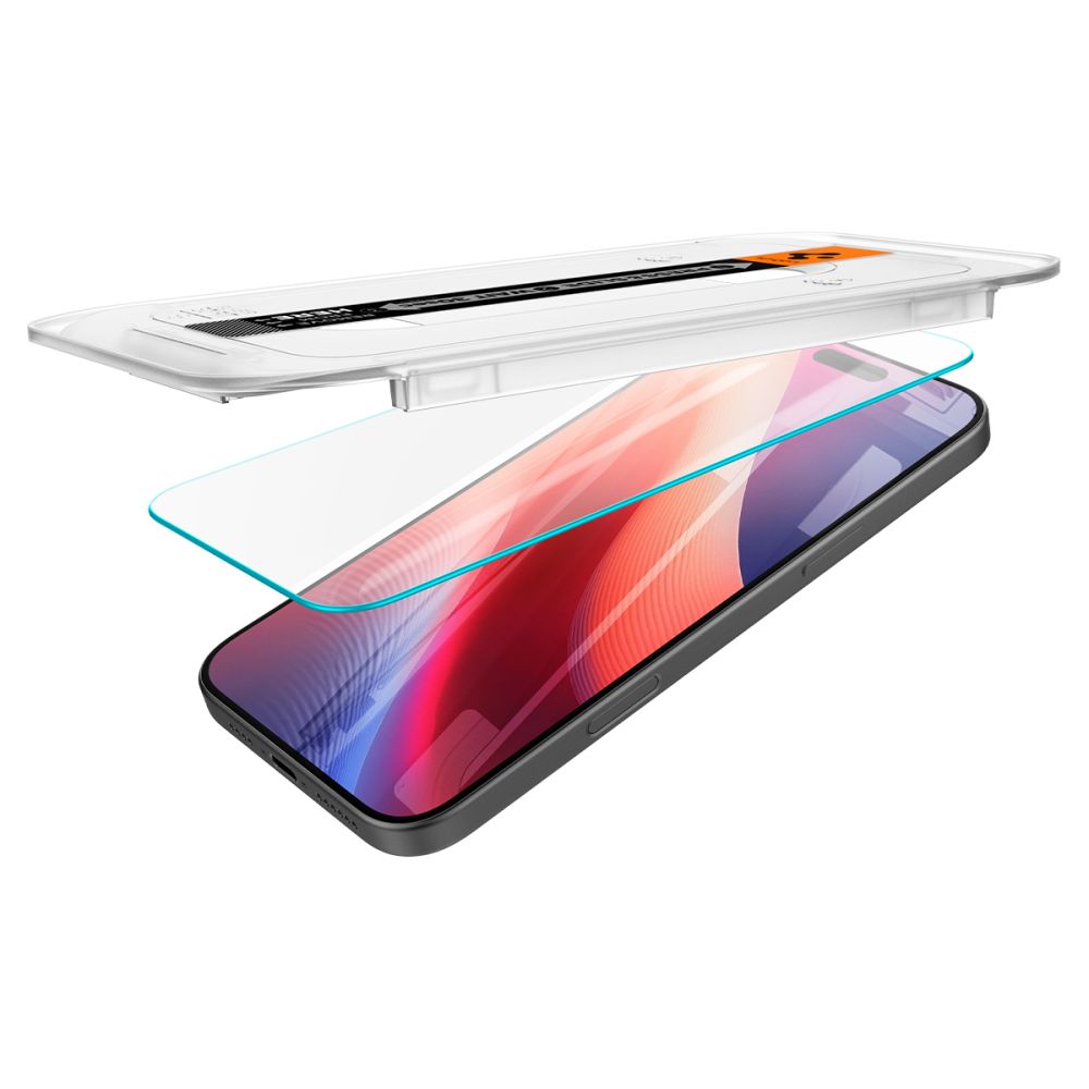 Set 2 x Folie din sticla pentru iPhone 16 Pro cu aplicator Spigen - Glas.tR EZ-FIT HD - clear