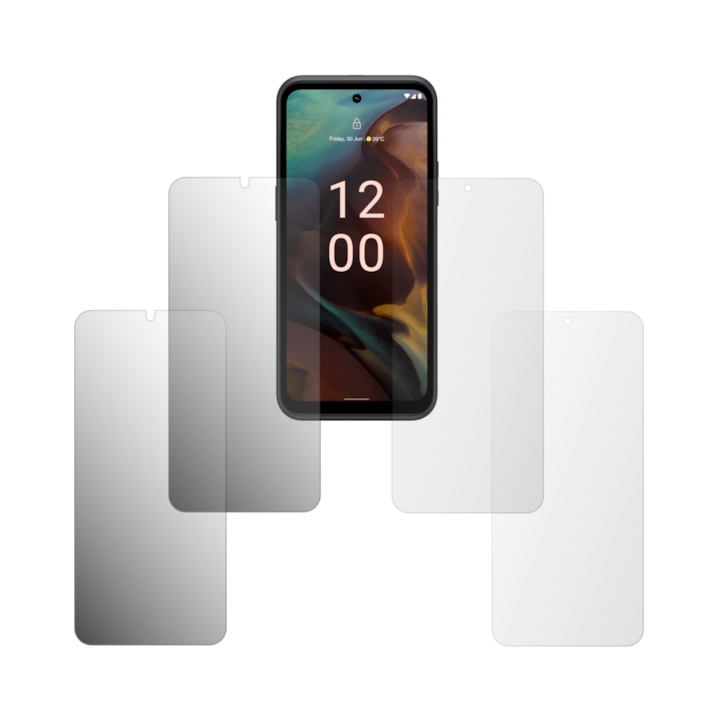 Set 4X Folie Protectie Ecran Folie24, pentru Nokia HMD XR21, 2X Ultra-Clear + 2X Mate, Acoperire Full-Display si Case-Friendly, Adezive, Flexibile cu Auto Regenerare