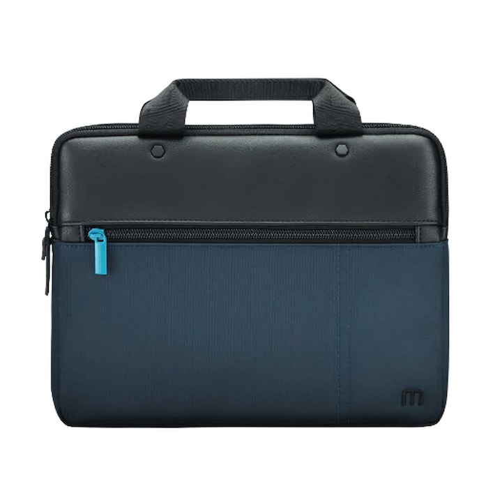 Geanta pentru laptop, Mobilus, Nylon, 11"/14", Negru/Albastru