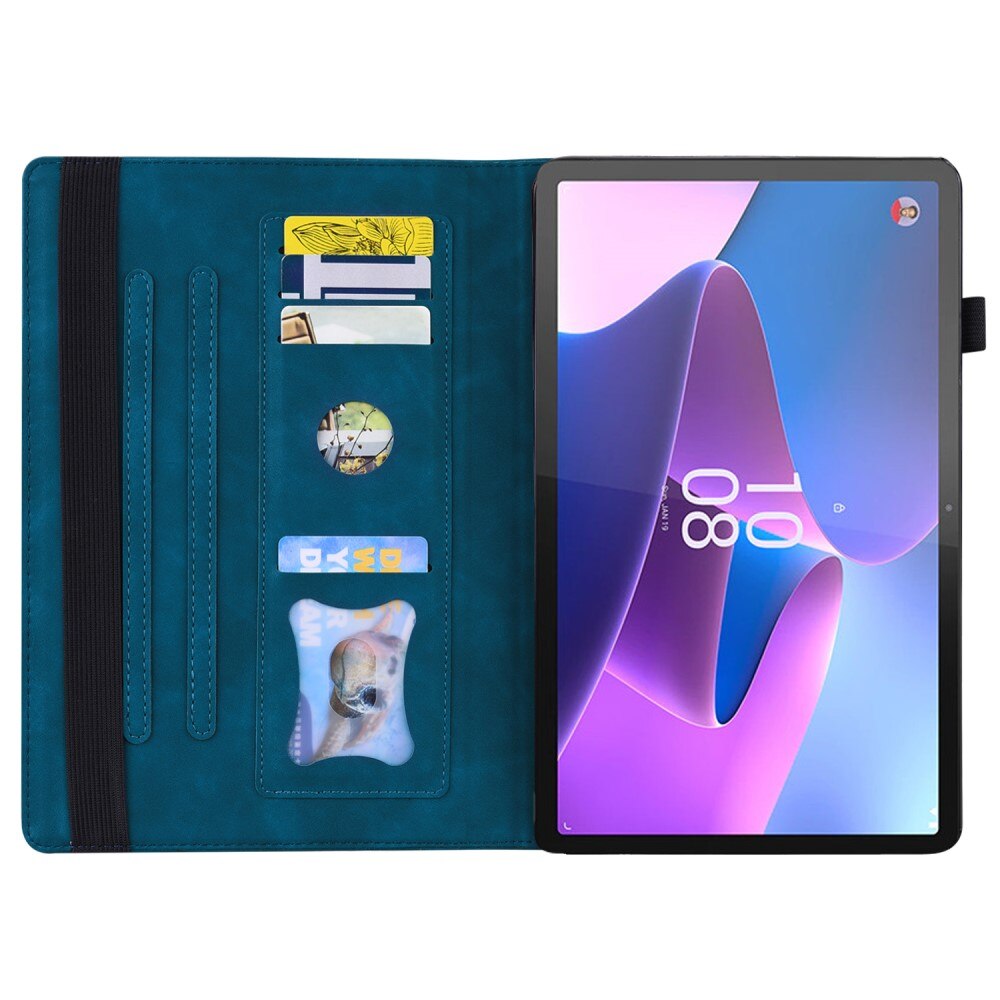 Husa pentru Lenovo Tab P11 Pro Gen 2, XGSM, Piele ecologica, 4 sloturi pentru carduri, Suport stand, Albastru/Negru