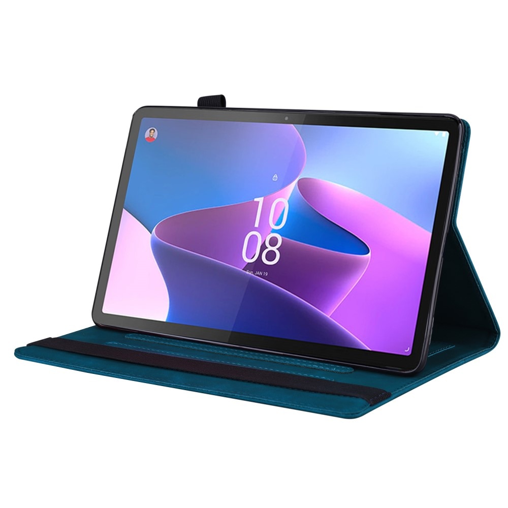 Husa pentru Lenovo Tab P11 Pro Gen 2, XGSM, Piele ecologica, 4 sloturi pentru carduri, Suport stand, Albastru/Negru