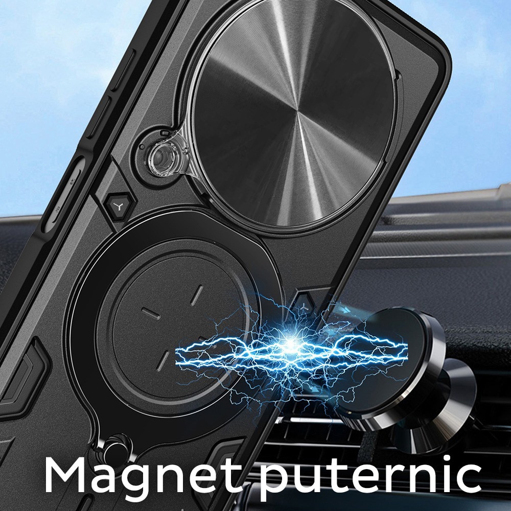 Husa pentru Honor Magic 8 Lite, DaDen CamGuard Pro Kickstand, Slider Camera, Antisoc, Protectie Superioara, Mov
