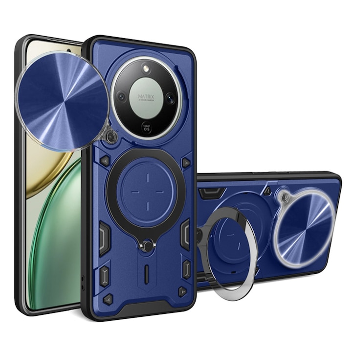 Husa pentru Honor Magic 8 Lite, DaDen CamGuard Pro Kickstand, Slider Camera, Antisoc, Protectie Superioara, Mov