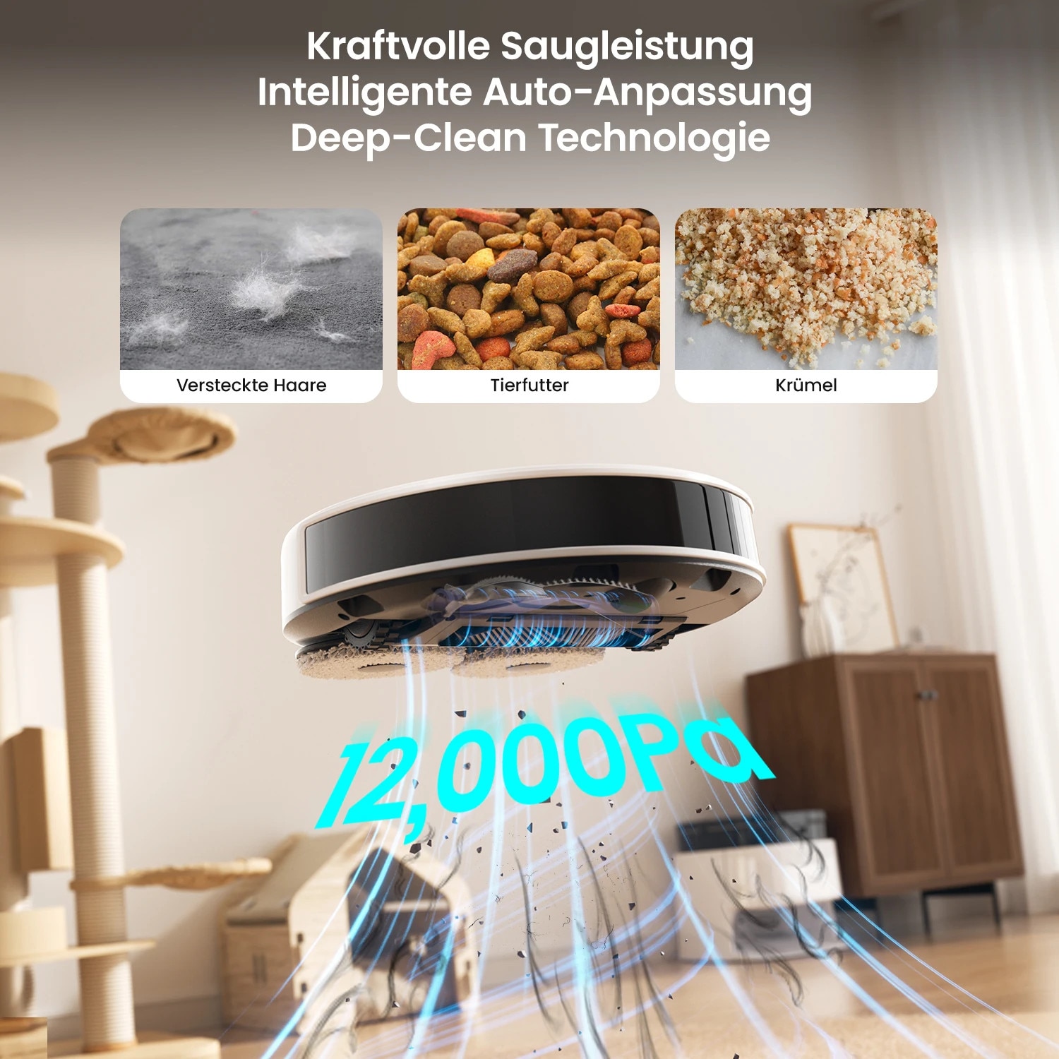 Aspirator robot, 3L, putere 12000 Pa, autonomie 220 min, 320x97 mm