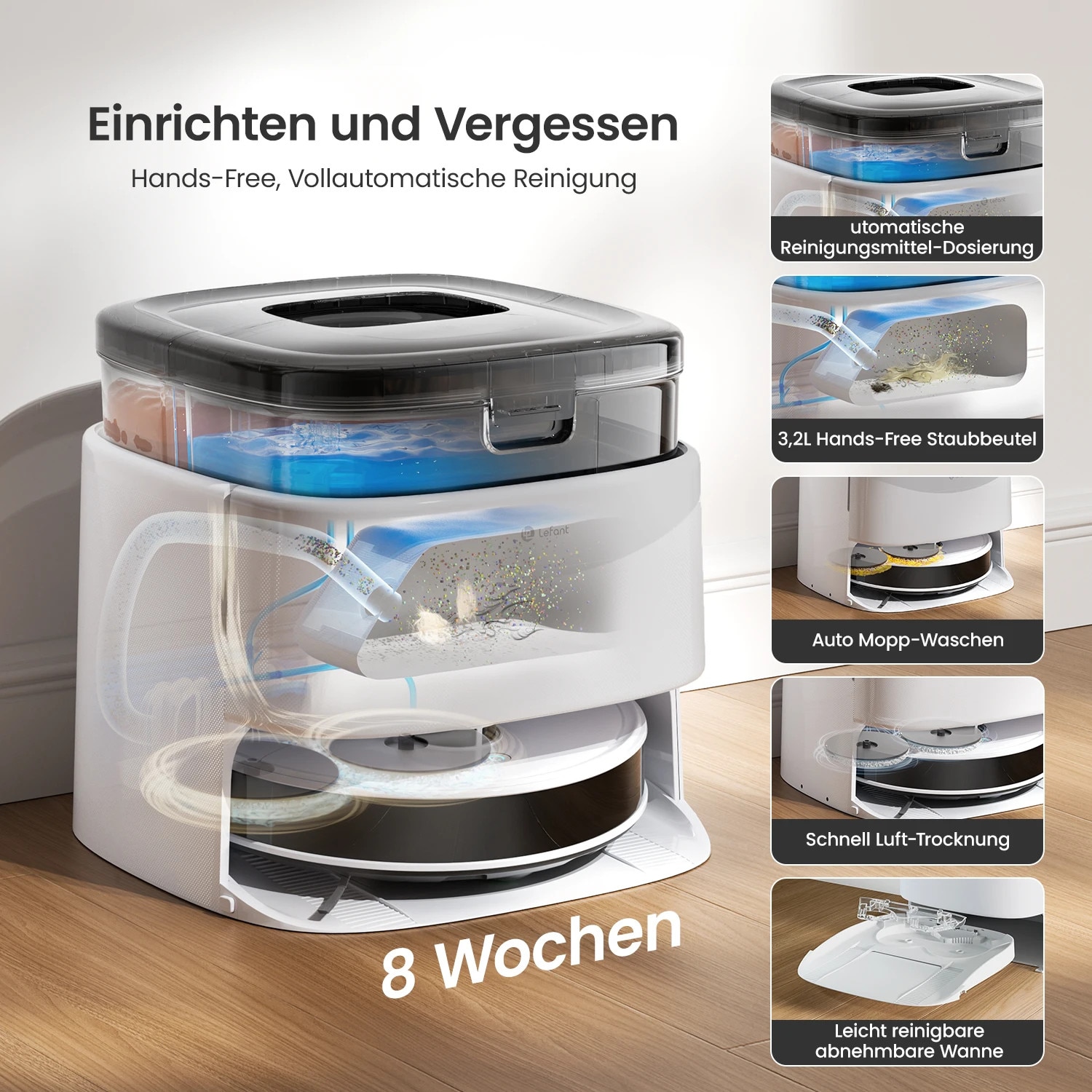 Aspirator robot, 3L, putere 12000 Pa, autonomie 220 min, 320x97 mm