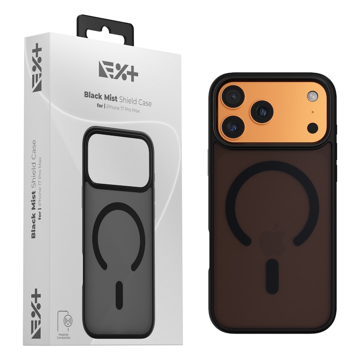 Husa de protectie NOA Mist Shield, compatibila Magsafe, pentru Iphone 17 Pro Max, Negru