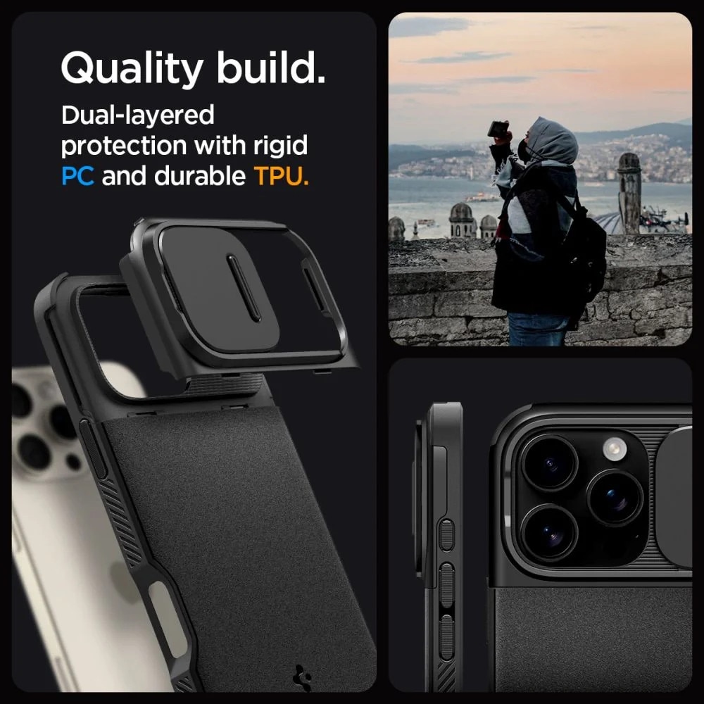 Carcasa Spigen Optik Armor MagSafe compatibila cu iPhone 16 Pro Max Black