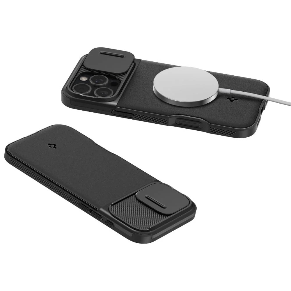 Carcasa Spigen Optik Armor MagSafe compatibila cu iPhone 16 Pro Max Black