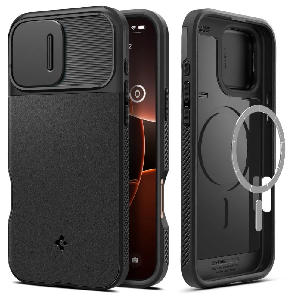 Carcasa Spigen Optik Armor MagSafe compatibila cu iPhone 16 Pro Max Black