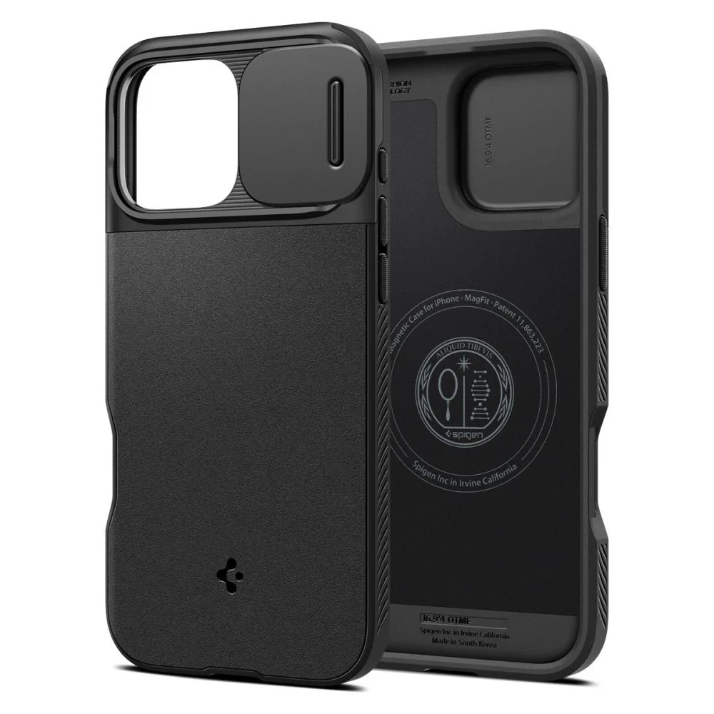 Carcasa Spigen Optik Armor MagSafe compatibila cu iPhone 16 Pro Max Black