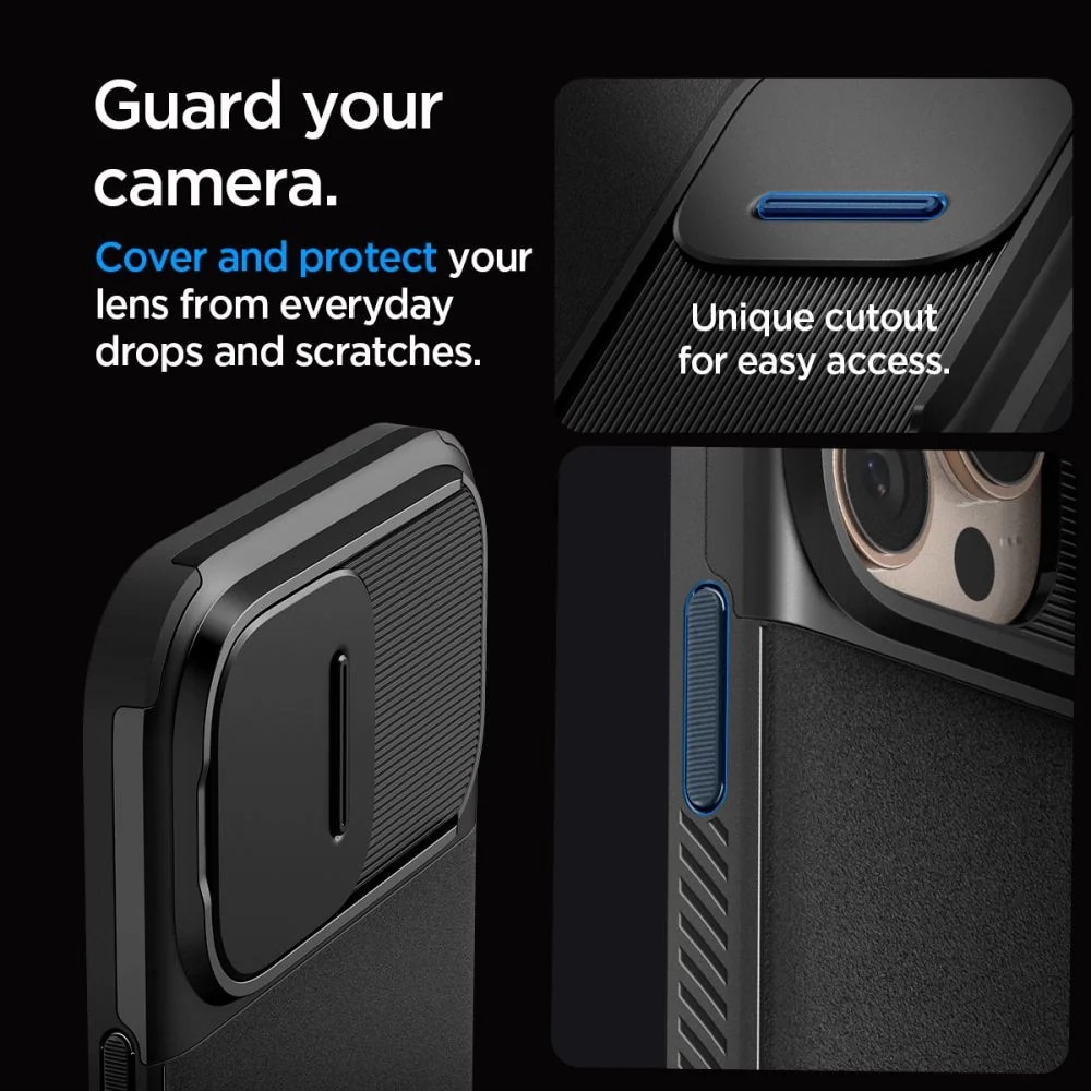 Carcasa Spigen Optik Armor MagSafe compatibila cu iPhone 16 Pro Max Black