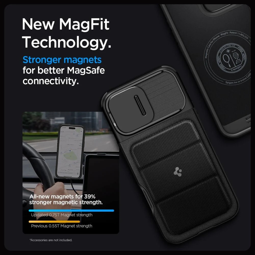 Carcasa Spigen Optik Armor MagSafe compatibila cu iPhone 16 Pro Max Black