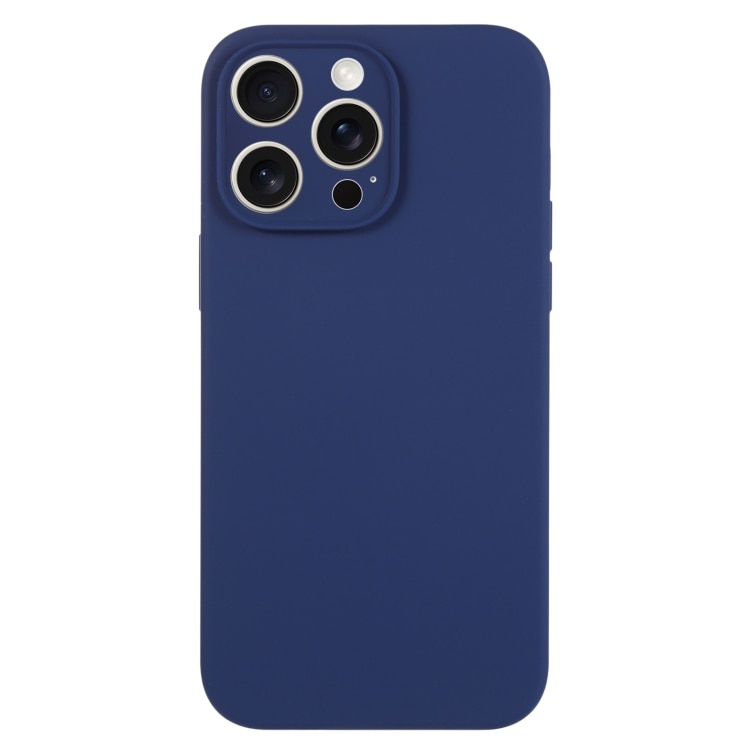 Husa pentru iPhone 16 Pro Max, Silicon Premium Catifelat, Protectie Camere, Albastru Inchis
