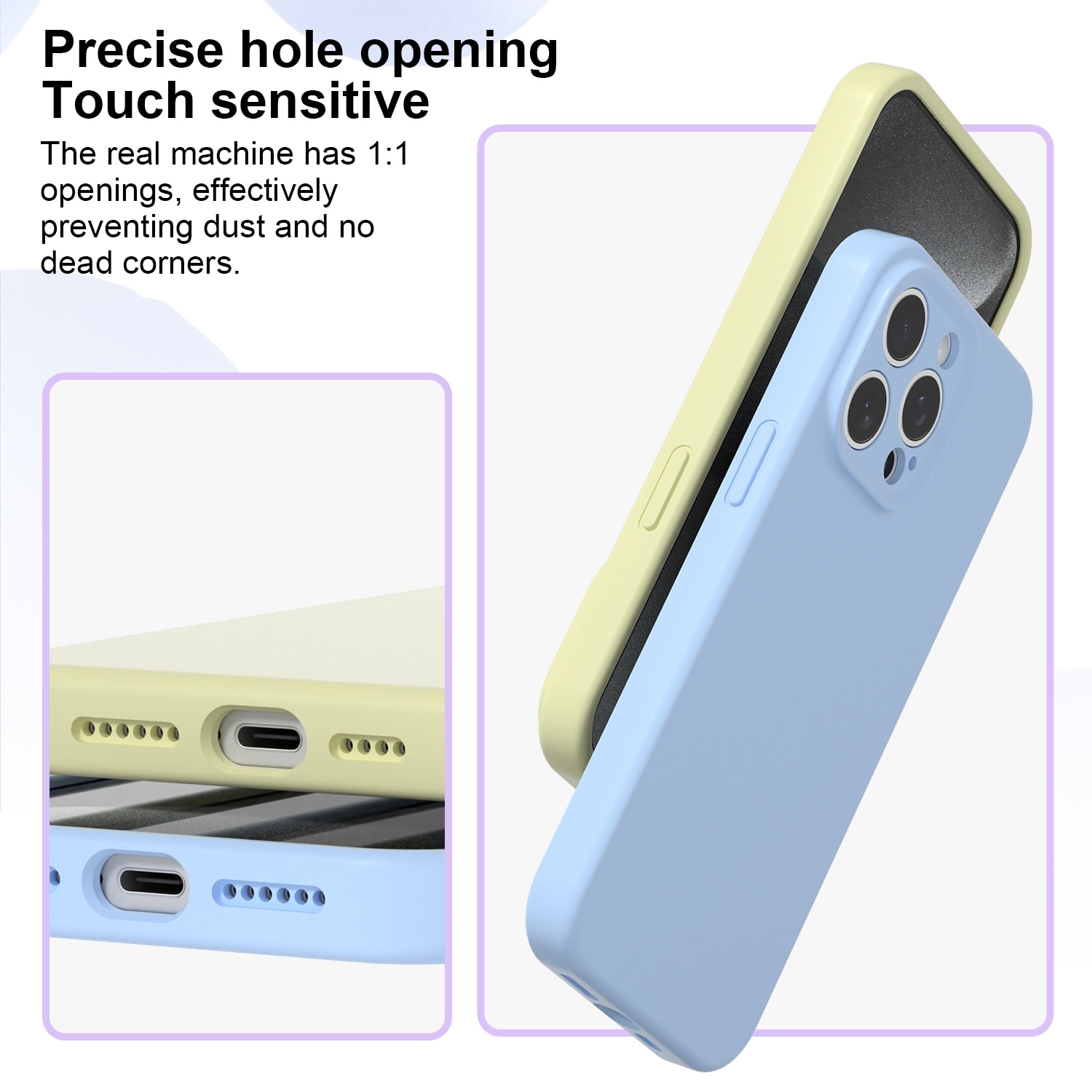Husa pentru iPhone 16 Pro Max, Silicon Premium Catifelat, Protectie Camere, Albastru Inchis