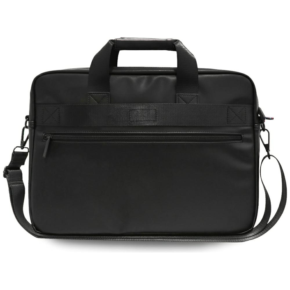 Geanta laptop BMW Carbon Pockets, logo metalic, 16", neagra