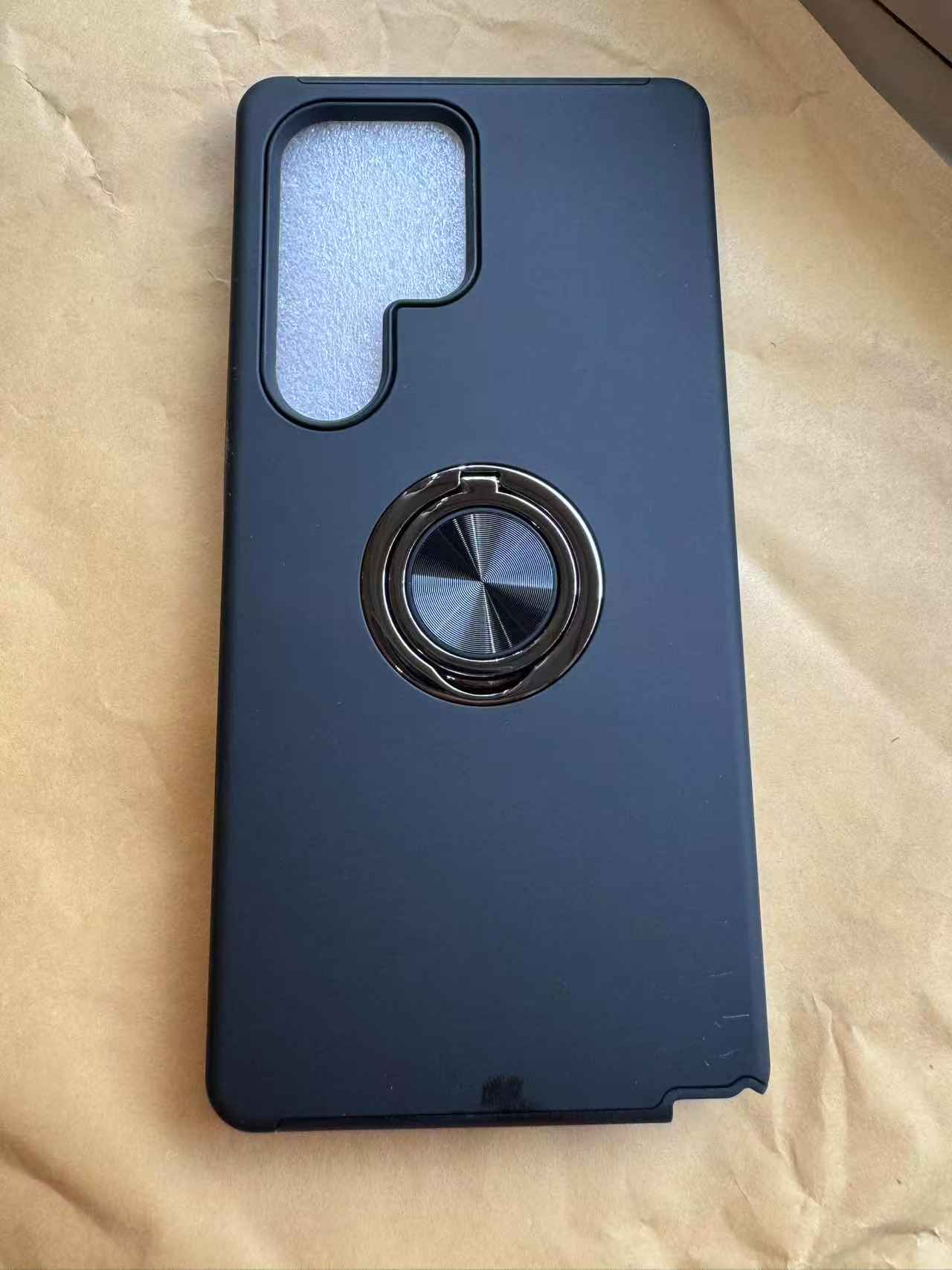 Husa de protectie pentru Samsung Galaxy S25 Ultra, Hybrid Antisoc, Kickstand, Bumper inel rotativ 360, Protectia lentilelor, Negru