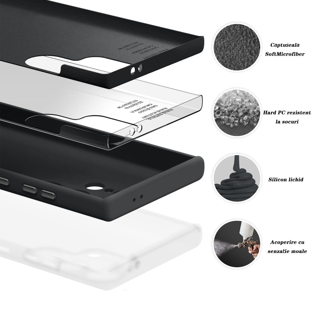 Husa de protectie pentru, GUIXUAN, Compatibila cu, Samsung Galaxy S25 Plus, Silicon, Negru