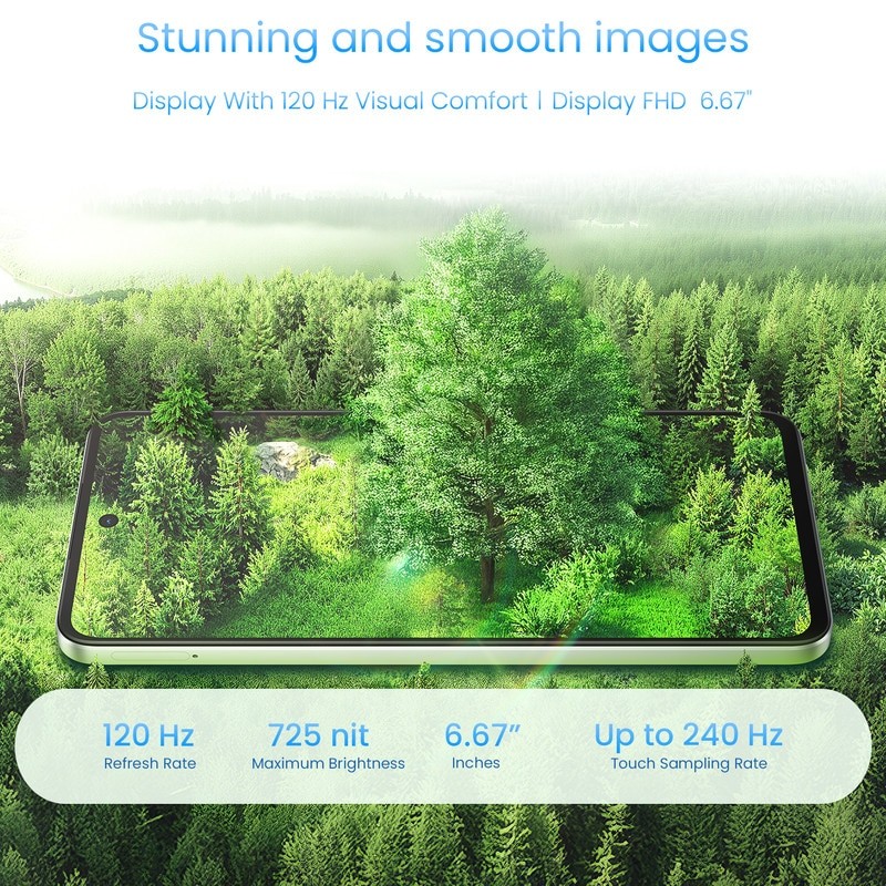 Telefon mobil, Realme C71 4G 8+256GB, Alb, ecran de 6.67 inch, rata de reimprospatare de 120Hz, incarcare rapida de 45W