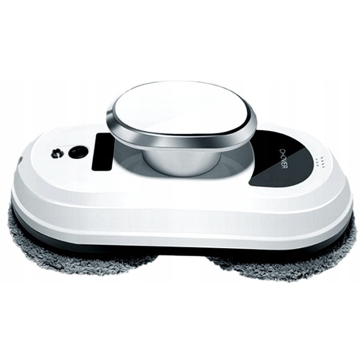 Robot de curatat geamuri, 10 accesorii microfibra, 4m cablu, alb