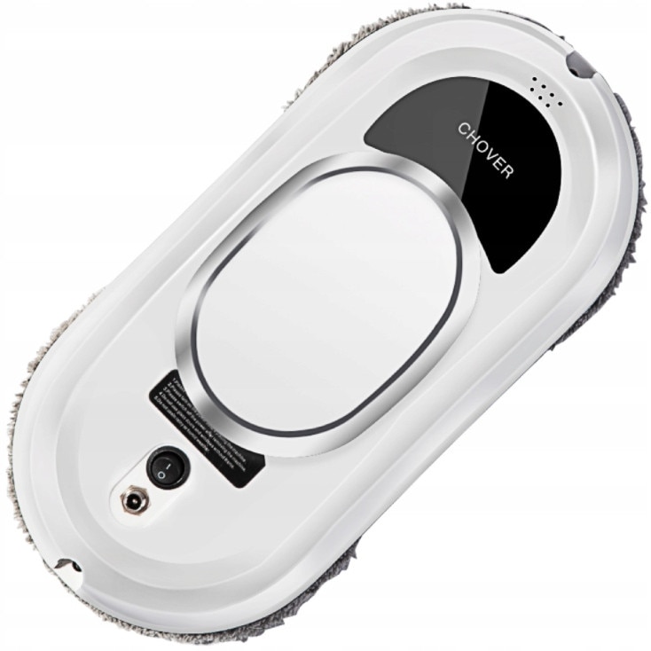 Robot de curatat geamuri, 10 accesorii microfibra, 4m cablu, alb