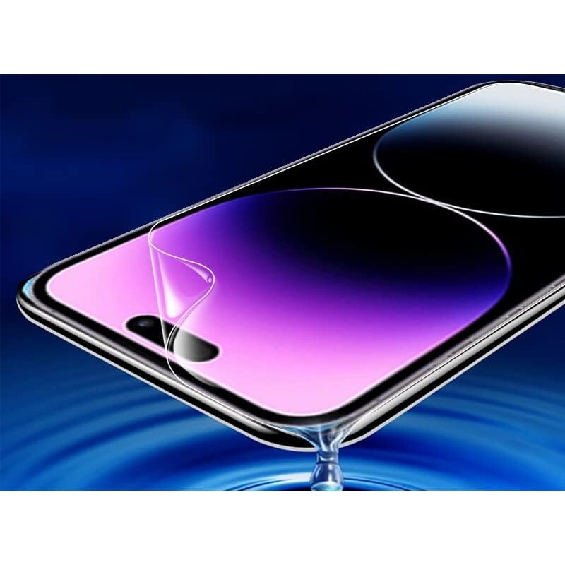 Folie de protectie ecran Mata din silicon compatibila cu iPhone 15 Pro, Anti Amprente, Perfect fit, TPU, acopera tot ecranul, transparenta, ISAG®