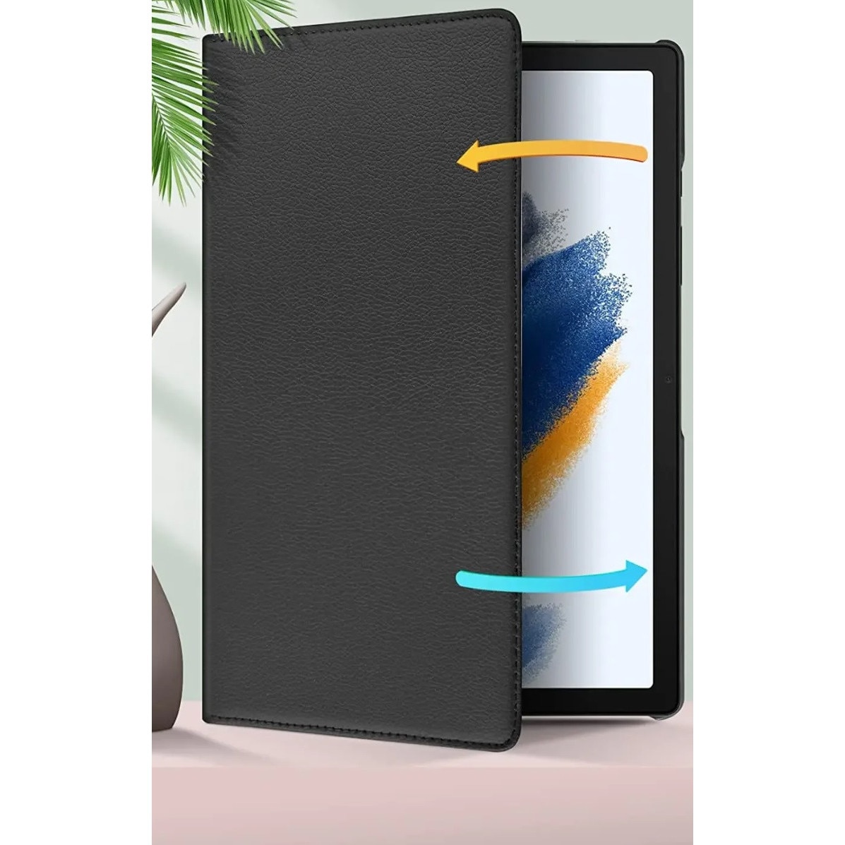 Husa rotativa 360°, Samsung, Galaxy Tab A9 8.7, dimensiune, piele, functie de suport, acces la porturi, design subtire, calitate superioara, colturi intarite, usor de utilizat, aspect estetic, setul contine 1 bucata, material: piele ecologica