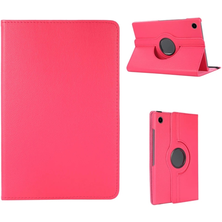 Husa rotativa 360°, Samsung, Galaxy Tab A9 8.7, dimensiune, piele, functie de suport, acces la porturi, design subtire, calitate superioara, colturi intarite, usor de utilizat, aspect estetic, setul contine 1 bucata, material: piele ecologica