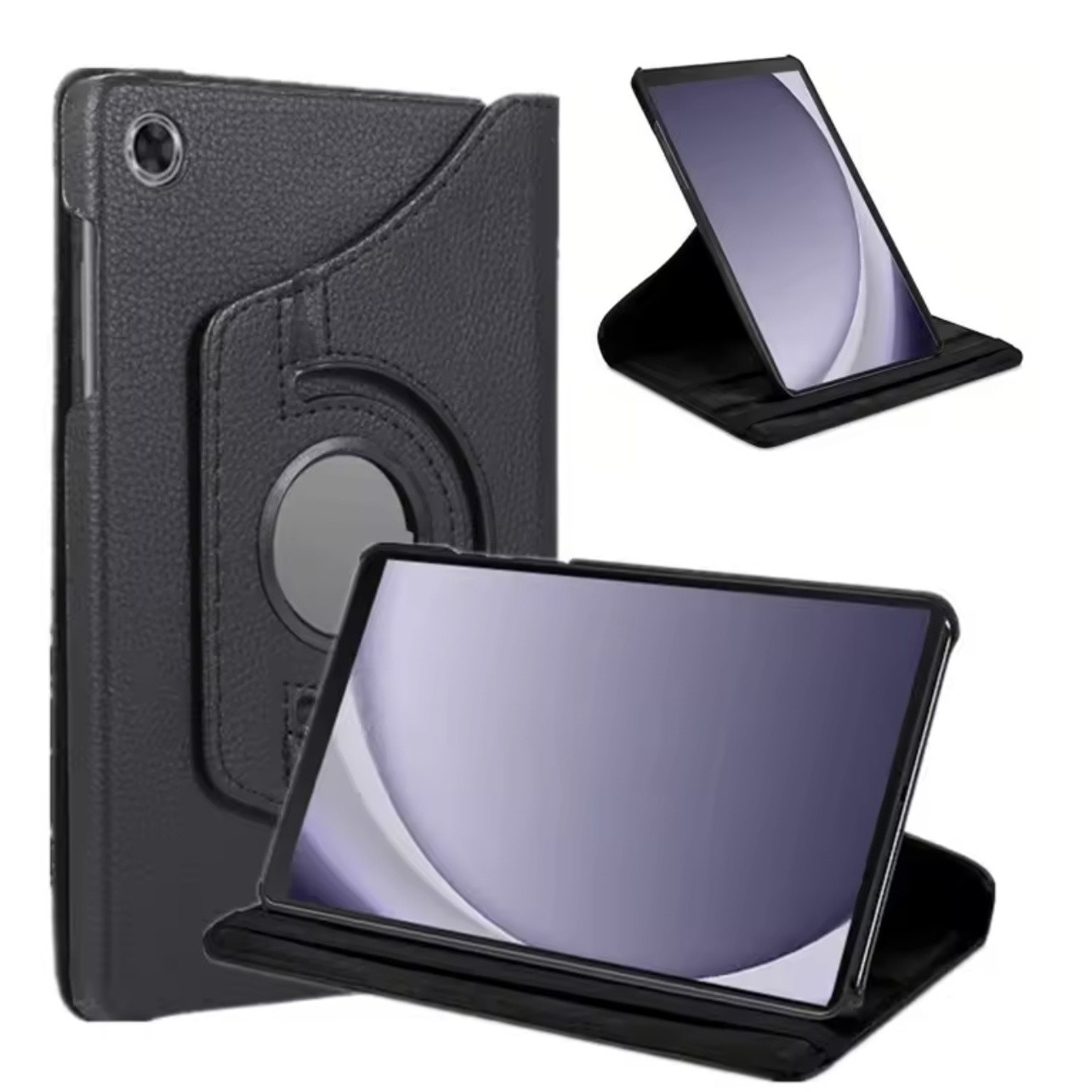 Husa rotativa 360°, Samsung, Galaxy Tab A9 8.7, dimensiune, piele, functie de suport, acces la porturi, design subtire, calitate superioara, colturi intarite, usor de utilizat, aspect estetic, setul contine 1 bucata, material: piele ecologica