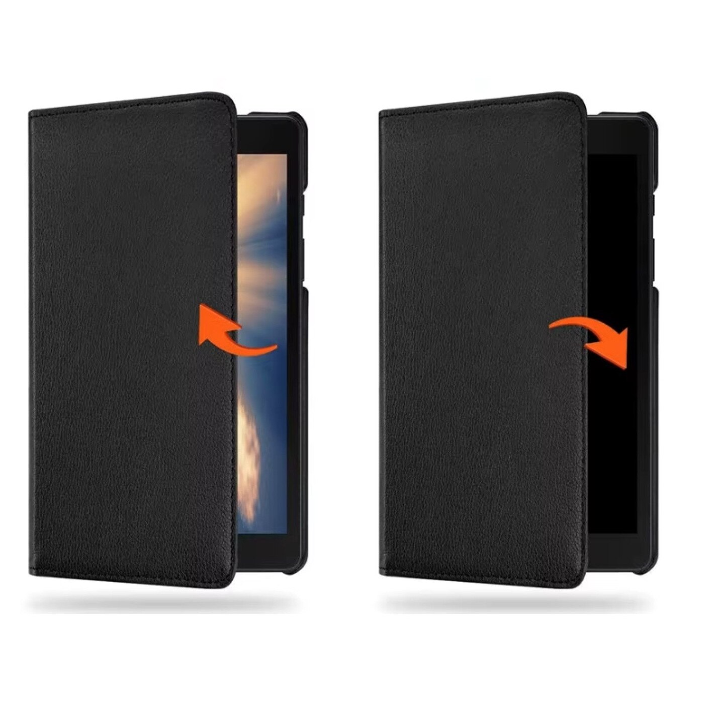 Husa rotativa 360°, Samsung, Galaxy Tab A9 8.7, dimensiune, piele, functie de suport, acces la porturi, design subtire, calitate superioara, colturi intarite, usor de utilizat, aspect estetic, setul contine 1 bucata, material: piele ecologica