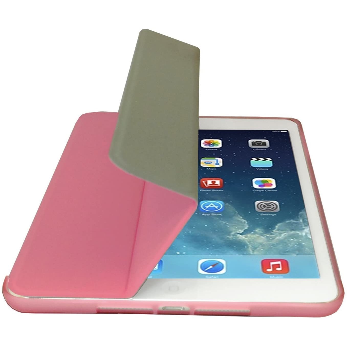 Husa de protectie Khomo, Pentru Apple iPad Mini 4, Transparent/Roz