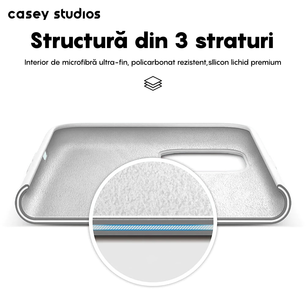 Husa CASEY STUDIOS™ pentru Apple iPhone 11, Soft Silicone Premium, Microfibra in Interior, Alb, de Protectie, Ultra Slim, pentru Incarcare Wireless, Margini Ridicate pentru Protectia Ecranului si a Camerelor