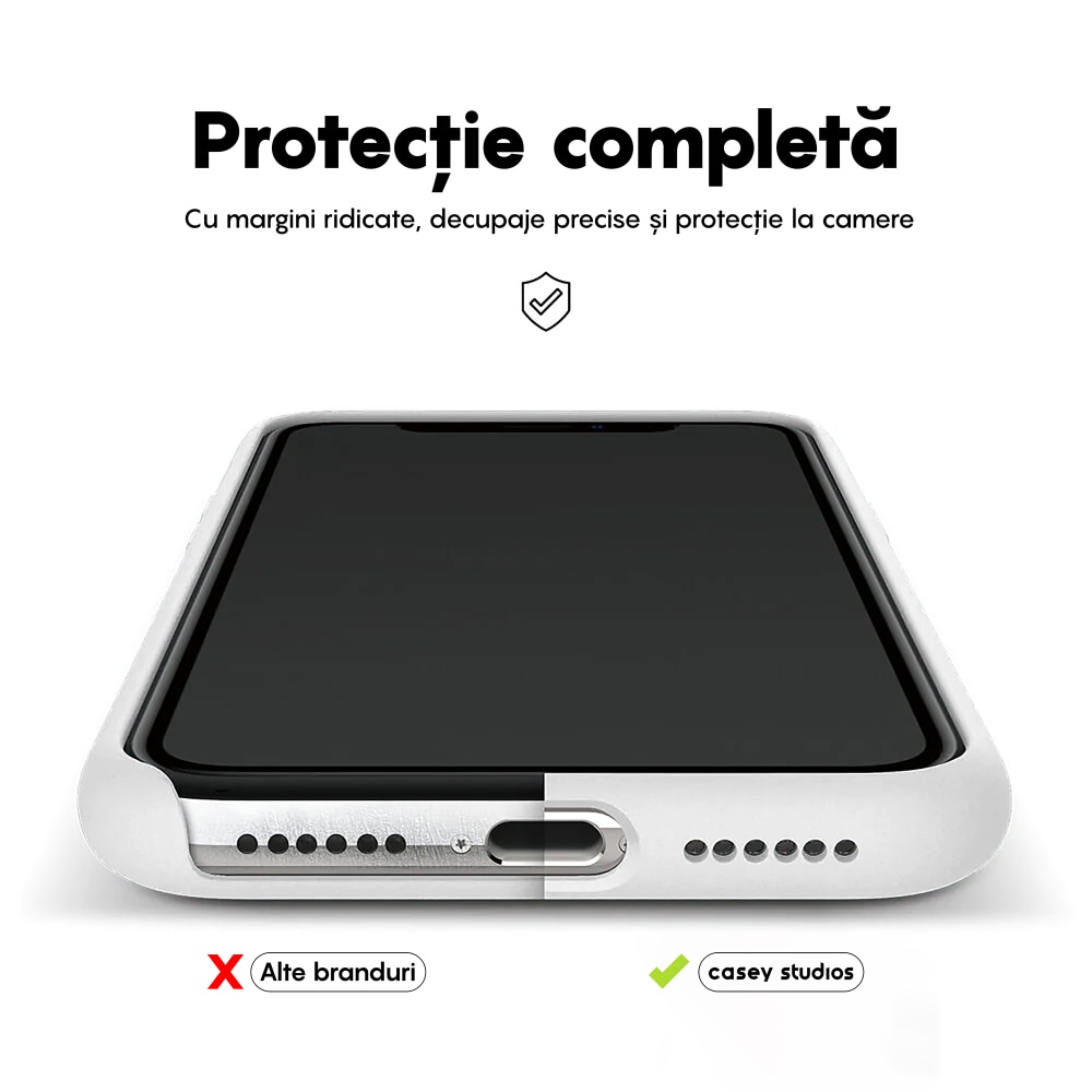 Husa CASEY STUDIOS™ pentru Apple iPhone 11, Soft Silicone Premium, Microfibra in Interior, Alb, de Protectie, Ultra Slim, pentru Incarcare Wireless, Margini Ridicate pentru Protectia Ecranului si a Camerelor