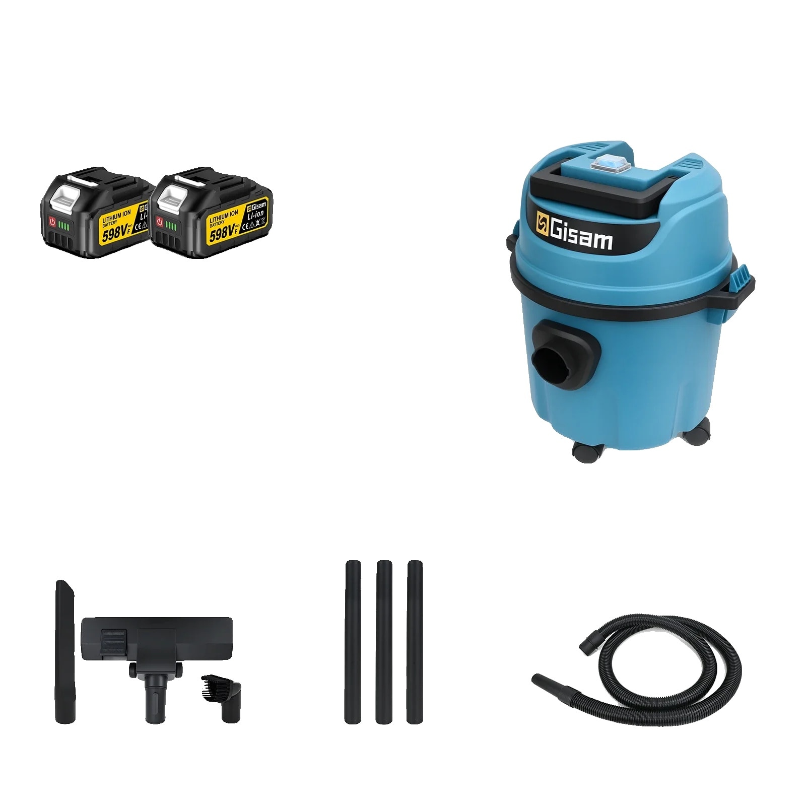 Aspirator fara fir, capacitate de 10L, 2 baterii, design compact, putere de 2500W