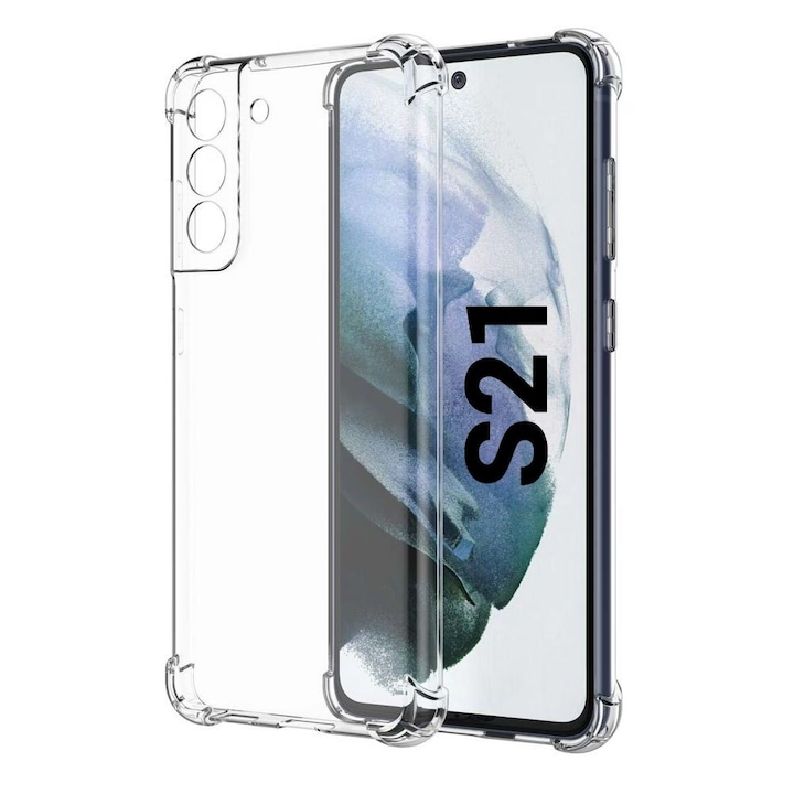Husa de silicon antisoc pentru Samsung S21 (G991) Transparent