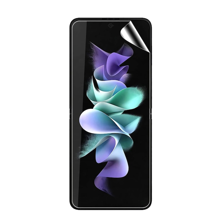 Folie de protectie Compatibila cu Samsung Galaxy Z Flip5, Unbreakable Soft Hydrogel Regenerabil, Premium Tempered, Full Glue, Acoperire pe intreg ecranul, Transparent