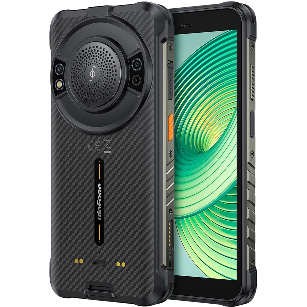 Telefon mobil Ulefone RugKing, 4G, Dual SIM, IPS 5.99-inch, 16GB RAM, 256GB, Camera 50MP+2MP Macro, Difuzor 126dB, LED Notificari, Senzor Amprenta Lateral, NFC, 9600mAh, Android 15, Black