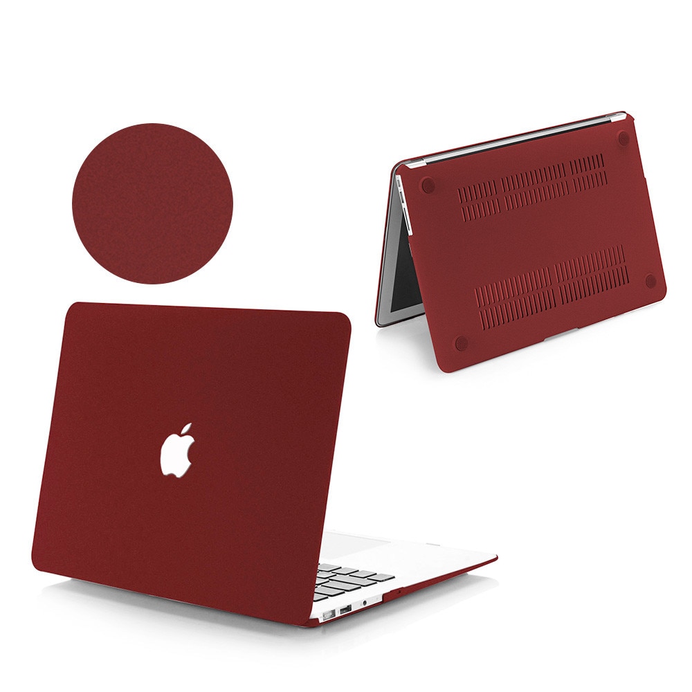 Carcasa Hard Shell pentru MacBook Air 15 (2023/2024/2025) M Series (M4/M3/M2) (A2941/A3114/A3241) husa protectie cu efect de nisip fin design ultra subtire, Burgund