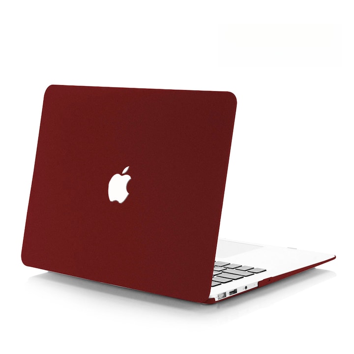 Carcasa Hard Shell pentru MacBook Air 15 (2023/2024/2025) M Series (M4/M3/M2) (A2941/A3114/A3241) husa protectie cu efect de nisip fin design ultra subtire, Burgund