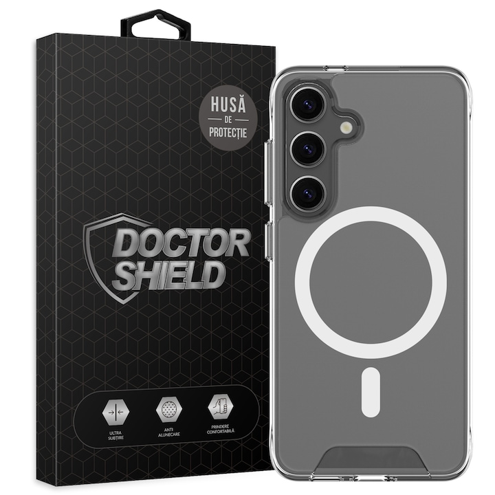 Husa de Protectie, Compatibila cu Samsung Galaxy S26, Doctor Shield Fantom, Compatibila cu MagSafe - Transparent
